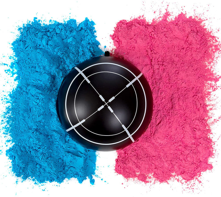 Gender Reveal Black Target Ball | Pink & Blue Kit