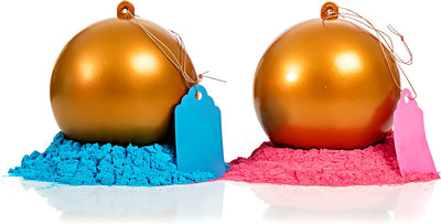 Gender Reveal Golden Ball 2 Pack | Pink & Blue Set
