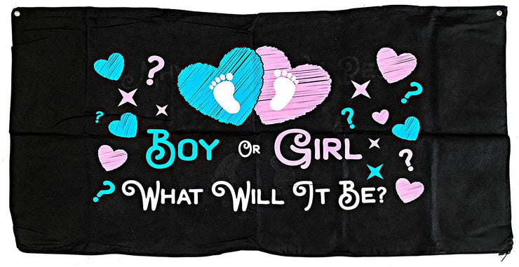 Gender Reveal Balloon Bag Drop | Boy or Girl What Will It Be | Confetti and Balloon Zipper Bag Drop