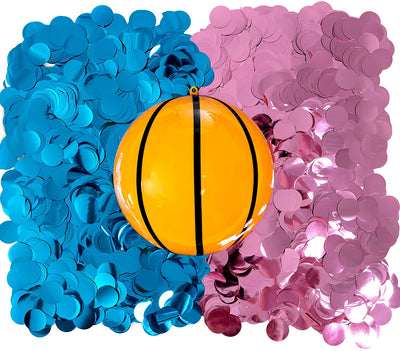 Gender Reveal Basketball | Blue and Pink Confetti Kit