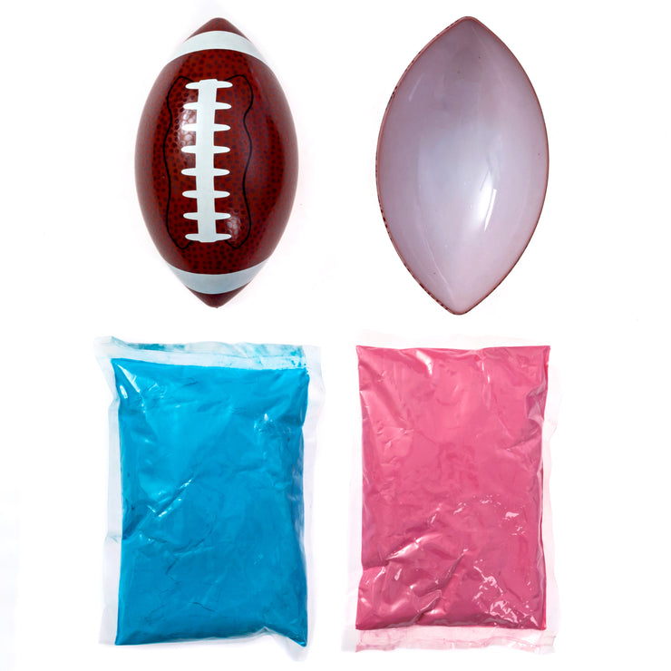 Gender Reveal Football - Blue and Pink Powder Kit